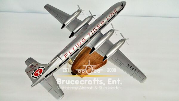 Model of Flying Tiger Line CL-44D4-2 with detailed craftsmanship.